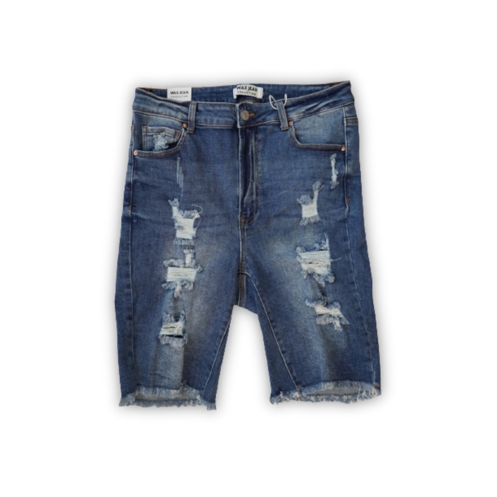 Bermuda Highwaisted Denim Med Wash Jeans